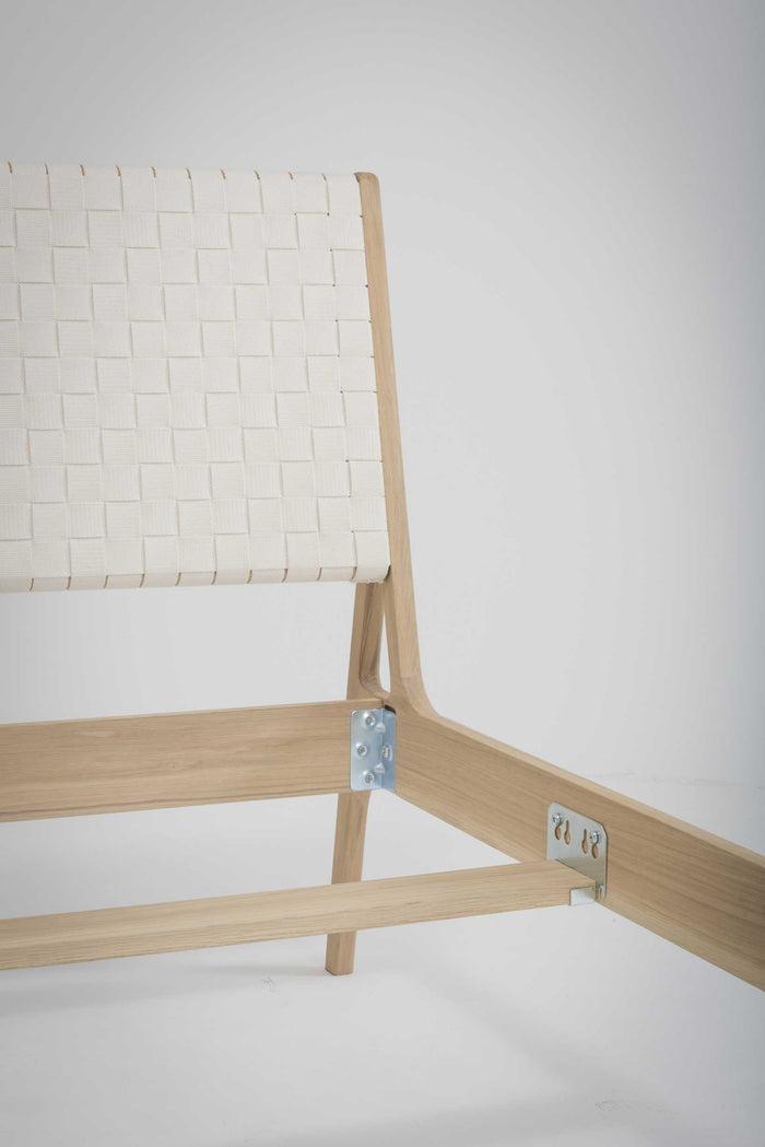 Fawn bed 180x200 cotton webbing blue