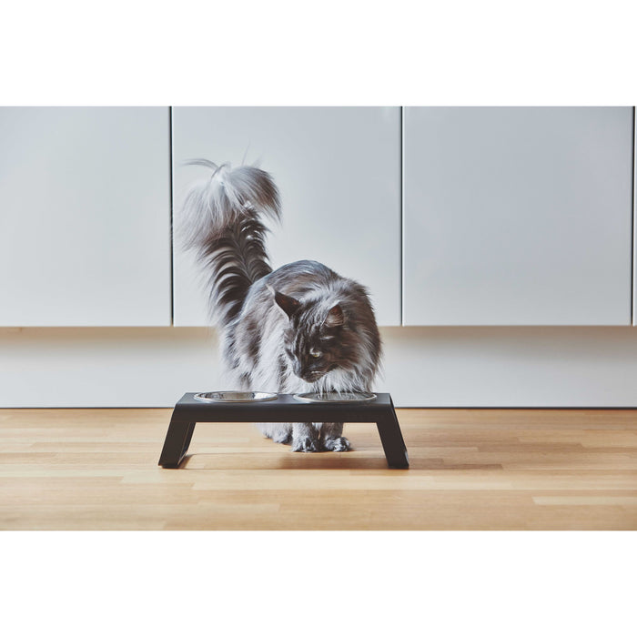 MiaCara Desco kattenvoerbak essen zwart