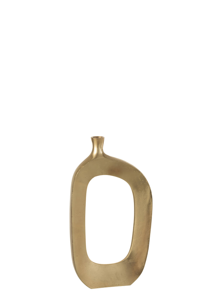 J-Line vaas Ovaal - aluminium - goud - large - 46 cm hoog