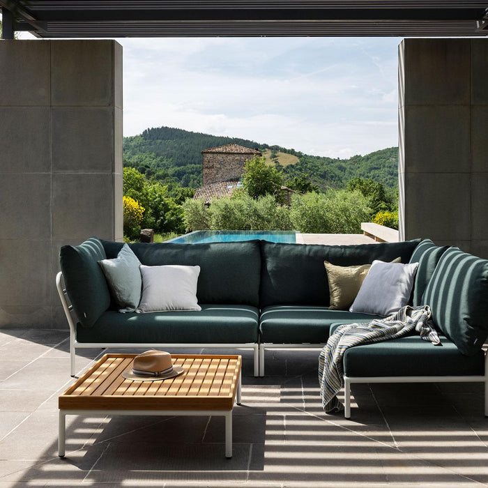 Houe Level2 Cozy Corner loungebank links frame wit stof Ash