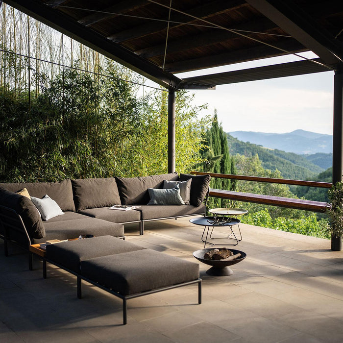 Houe Level2 Cozy Corner loungebank links frame wit stof Ash