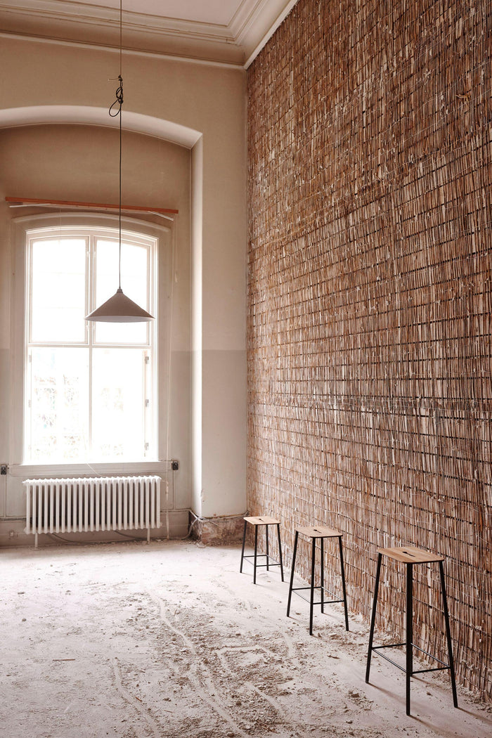 Frama Adam barkruk H65 naturel leer|zwart