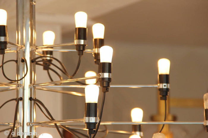 2097|30 by Gino Sarfatti kroonluchter Ø88 opaal chroom