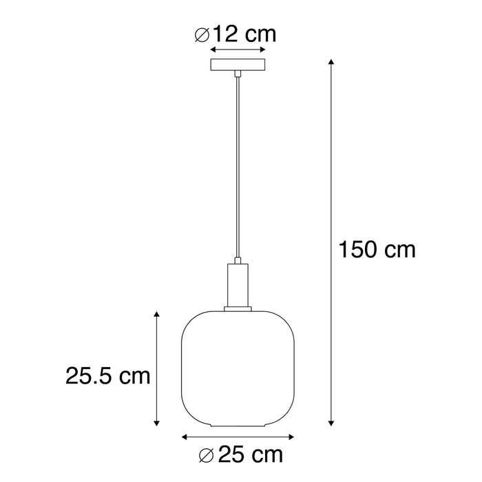 QAZQA Smart hanglamp zwart met goud en smoke glas incl. Wifi A60 -