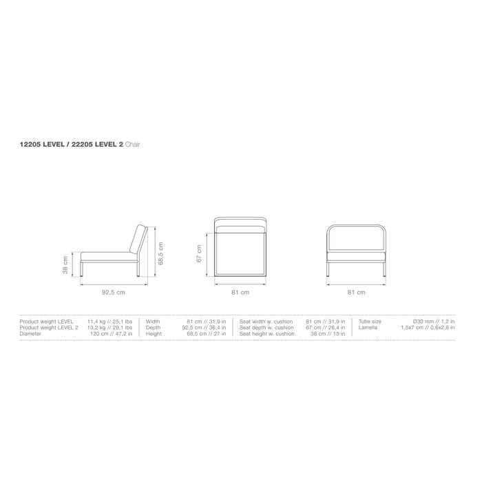 Level2 fauteuil frame donkergrijs stof leaf heritage