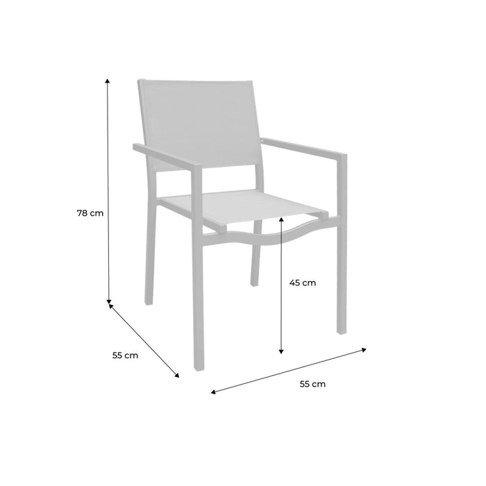sweeek - Aluminium en textilene stapelbare tuinstoel (set van 4)