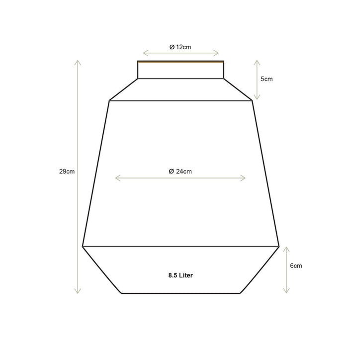 Pip Studio Vaas Stripes - Bloemenvaas van Metaal - Wit| Goud - 24x29cm