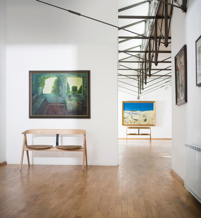 Ava bank Charcoal gelakt eiken, Main Line Flax Temple