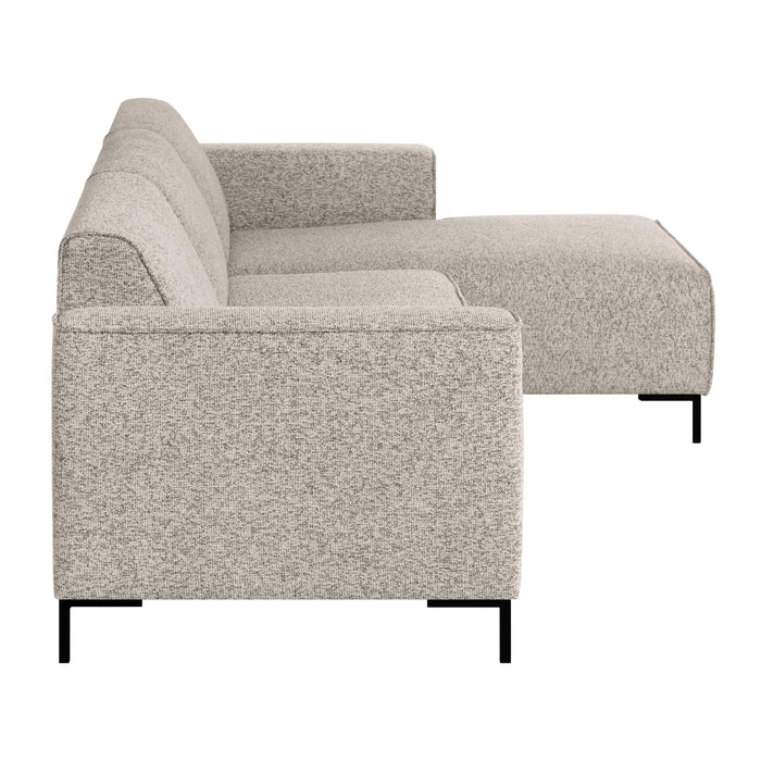 by fonQ Loft Hoekbank met Chaise Longue Rechts - Chenille Melange - Grijs