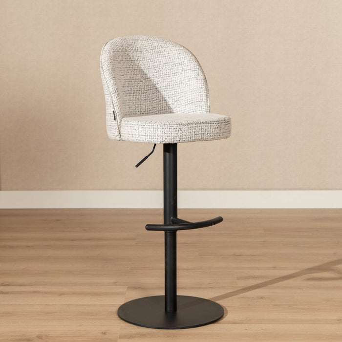 Bronx71 Barkruk Odin gemêleerde stof off white|zwart 63-83 cm
