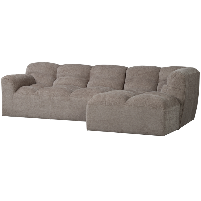 WOOOD Tibas Chaise Longue Hoekbank Rechts - Geweven Stof - Zand