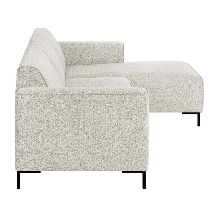 by fonQ Loft Hoekbank met Chaise Longue Rechts - Chenille Melange - Ecru