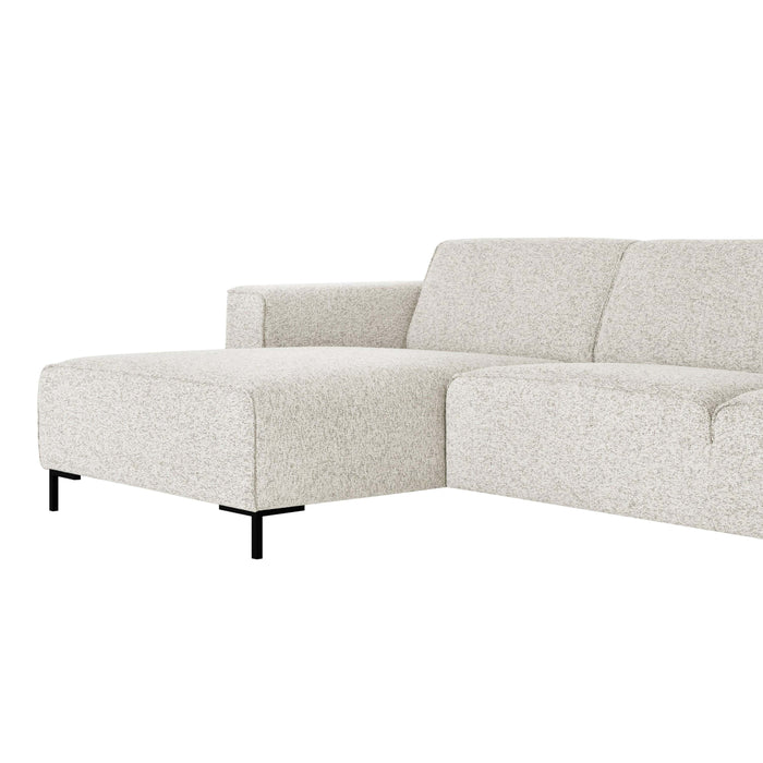 by fonQ Loft Hoekbank met Chaise Longue Rechts - Chenille Melange - Ecru