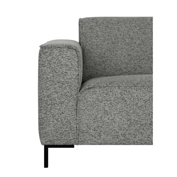 by fonQ Loft Hoekbank met Chaise Longue Rechts - Chenille Melange - Steengrijs