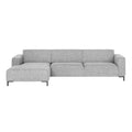 by fonQ Loft Hoekbank met Chaise Longue Links - Chenille Melange - Grijs