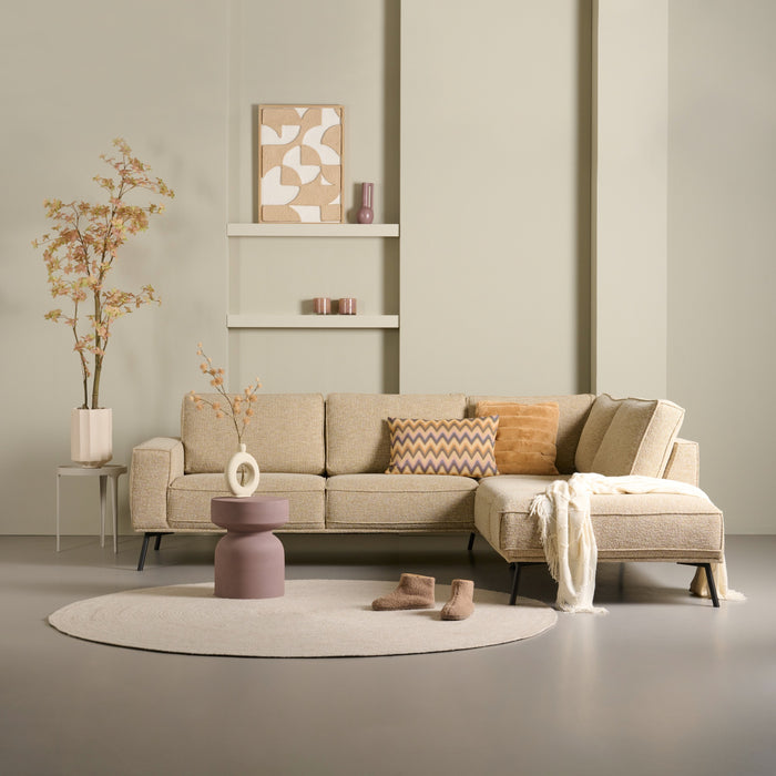 Hoekbank Alford - Beige - Textiel - 260x85x208cm (BxHxD)