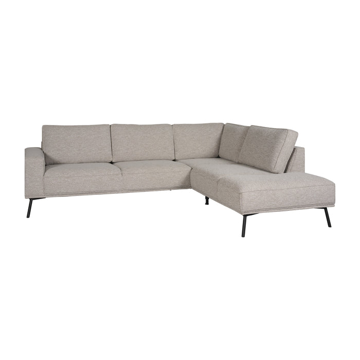 Hoekbank Alford - Beige - Textiel - 260x85x208cm (BxHxD)