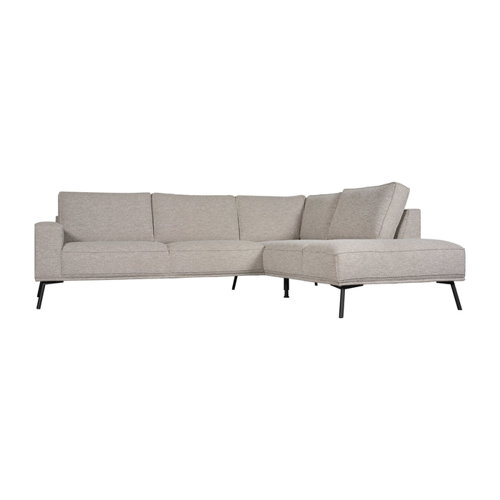 Hoekbank Alford - Beige - Textiel - 260x85x208cm (BxHxD)