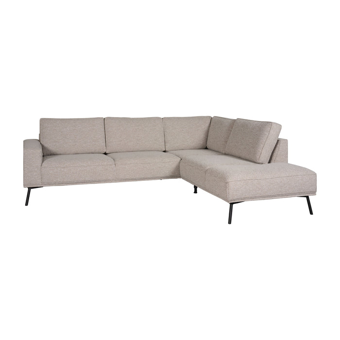Hoekbank Alford - Beige - Textiel - 260x85x208cm (BxHxD)