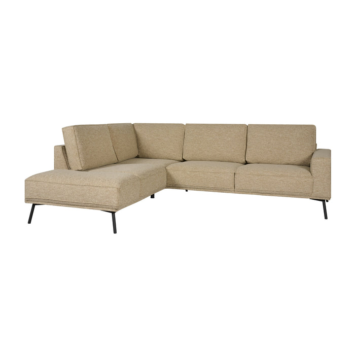 Hoekbank Alford - Beige - Textiel - 260x85x208cm (BxHxD)