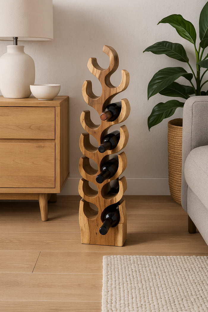 Wijnrek van Teakhout Bruin - 12 flessen - Hout - 100 x 24 x 18 cm