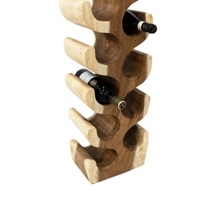 Wijnrek van Teakhout Bruin - 12 flessen - Hout - 100 x 24 x 18 cm