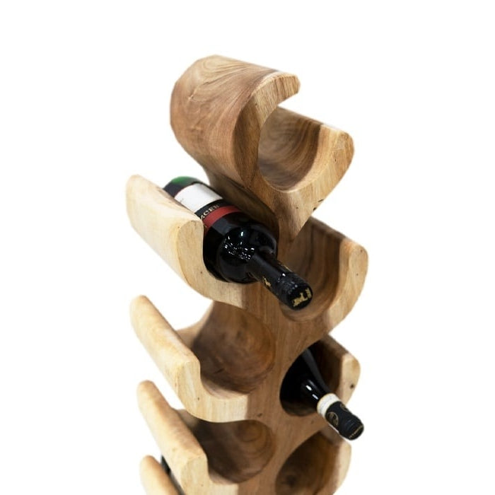 Wijnrek van Teakhout Bruin - 12 flessen - Hout - 100 x 24 x 18 cm