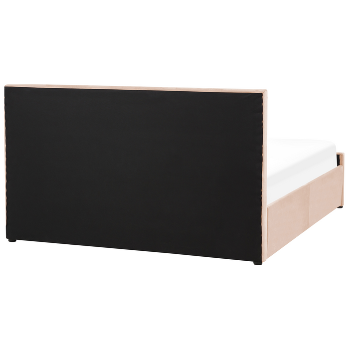 Beliani - ROCHEFORT - Tweepersoonsbed - Beige - 160 x 200 cm - Fluweel