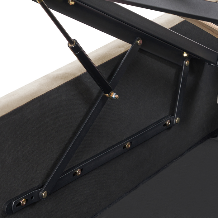 Beliani - ROCHEFORT - Tweepersoonsbed - Beige - 160 x 200 cm - Fluweel