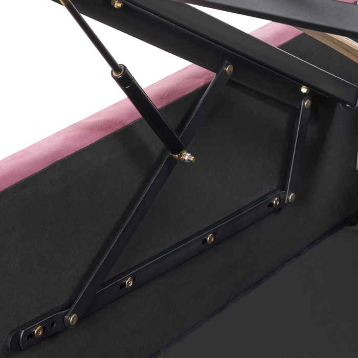 Beliani - ROCHEFORT - Tweepersoonsbed - Roze - 140 x 200 cm - Fluweel