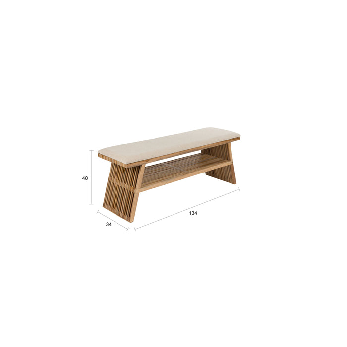 Housecraft Living Djia Bankje Teak Hout - Bruin