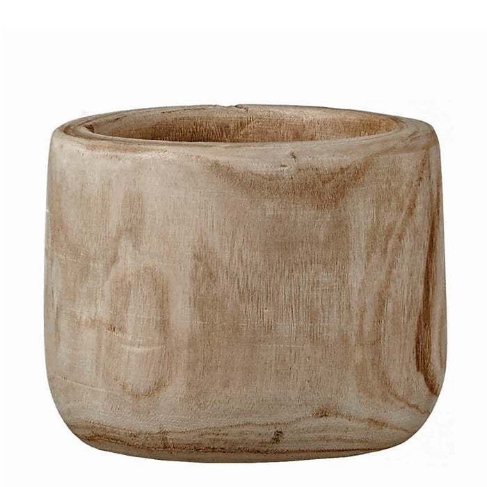 Mica Decorations Pia Bloempot - H16 x Ø19 cm - Paulowniahout - Bruin