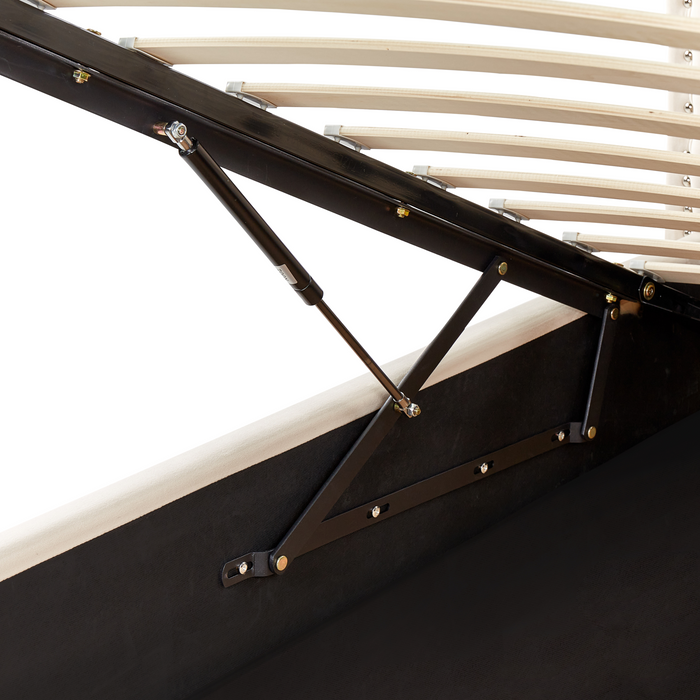 Beliani - METZ - Bed met opbergruimte - Beige - 90 x 200 cm - Fluweel