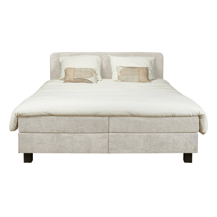 Boxspring Bilbao - Beige - Textiel - 180x105x206cm (BxHxD)