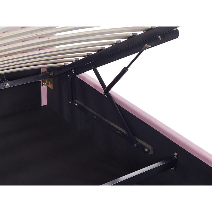 Beliani - ANET - Bed met opbergruimte - Roze - 90 x 200 cm - Fluweel