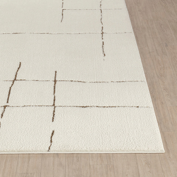 by fonQ Stribb Vloerkleed 200 x 275 cm - Latte