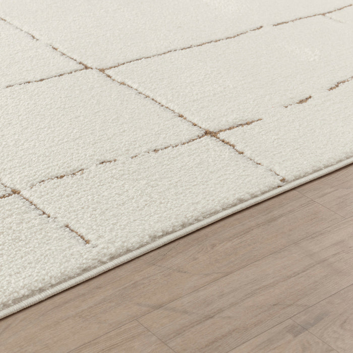 by fonQ Stribb Vloerkleed 200 x 275 cm - Latte