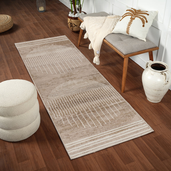 by fonQ Weeve Runner Vloerkleed 80 x 220 cm - Donker Zand