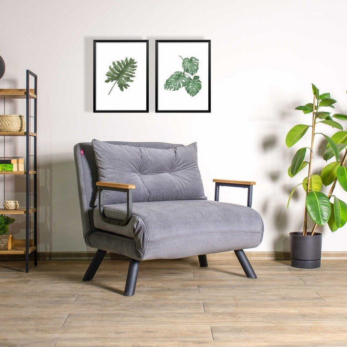 Calicosy - Slaapfauteuil SANDO - B67 cm - Grijs