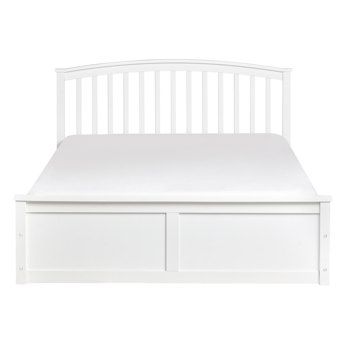 Beliani-CLARBEC-Bed met opbergruimte-Wit-140 x 200 cm-Dennenhout