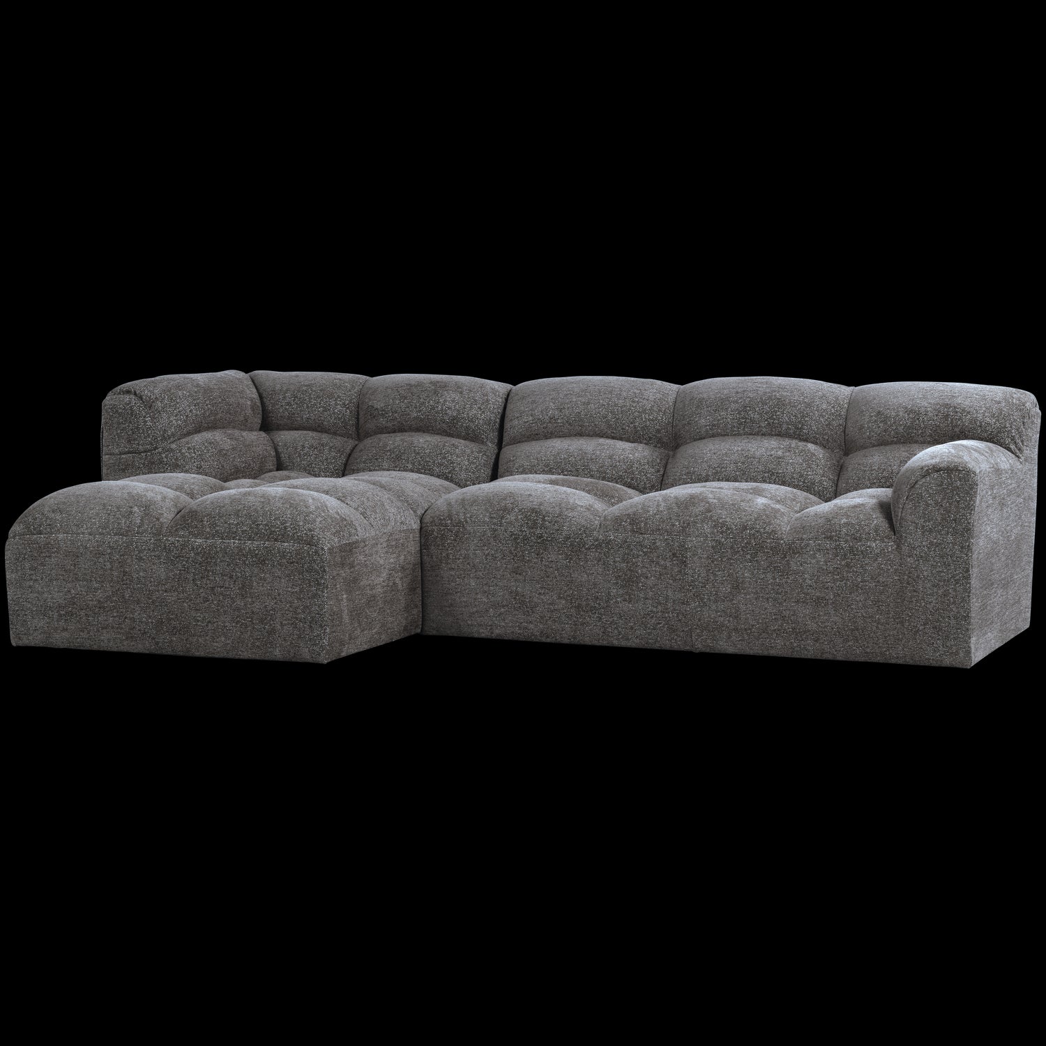 WOOOD Tibas Chaise Longue Bank Links - Geweven Stof - Grijs