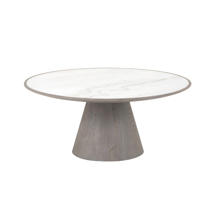 Signature - Salontafel MAFRA - D80 cm - Eiken en marmer
