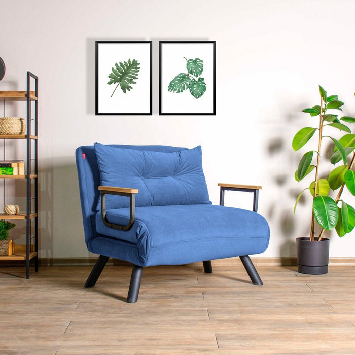 Calicosy - Slaapfauteuil SANDO - B67 cm - Blauw