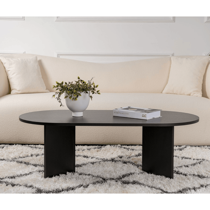 Calicosy - Ovale salontafel B119 cm - IRIS - Zwart Eikenlook