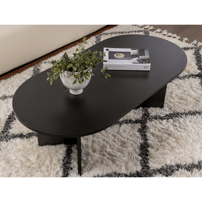Calicosy - Ovale salontafel B119 cm - IRIS - Zwart Eikenlook