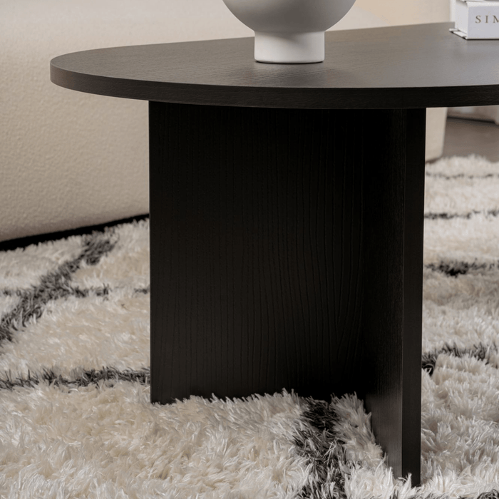Calicosy - Ovale salontafel B119 cm - IRIS - Zwart Eikenlook