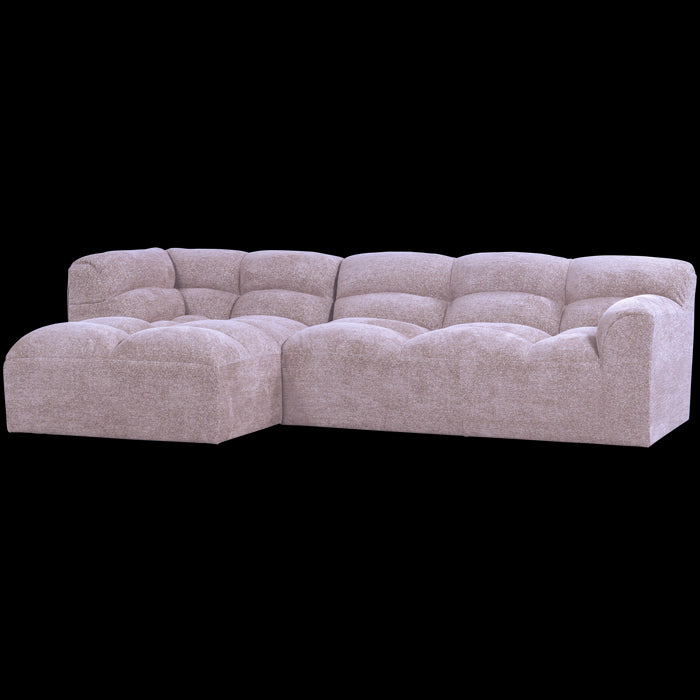 WOOOD Tibas Chaise Longue Bank Links - Geweven Stof - Warm Lila
