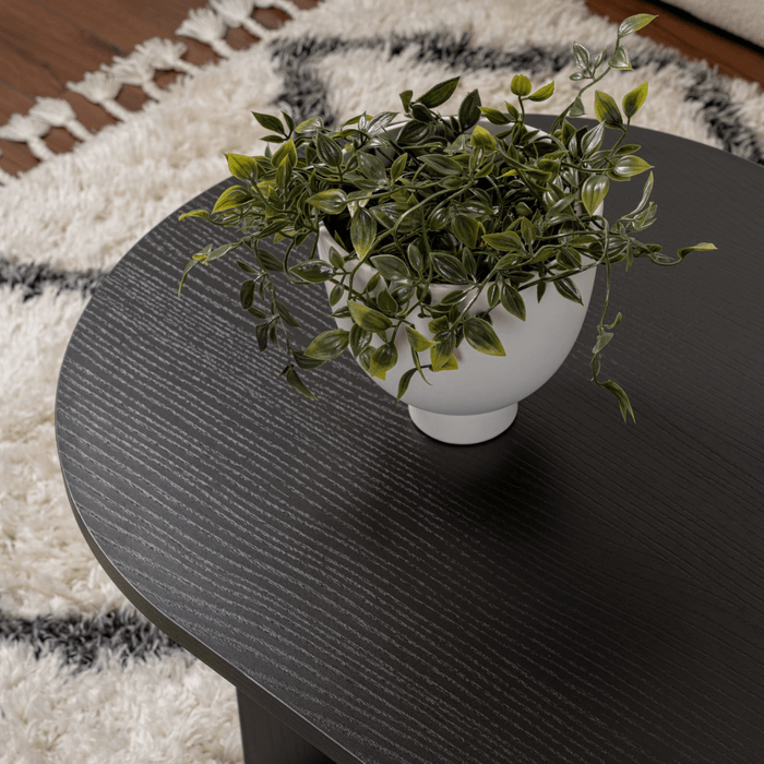 Calicosy - Ovale salontafel B119 cm - IRIS - Zwart Eikenlook