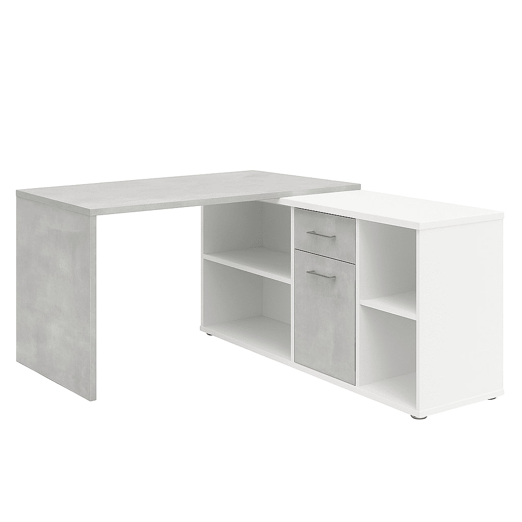 Calicosy - Hoekbureau LEX - B135,7 cm - Betongrijs