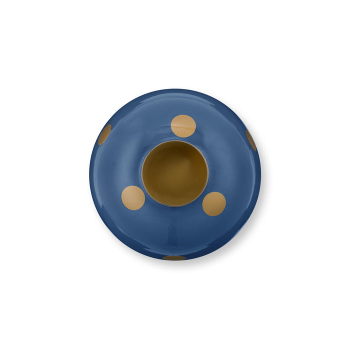 Pip Studio Vaas Dots - Bloemenvaas van Metaal - Navy| Goud - 23cm